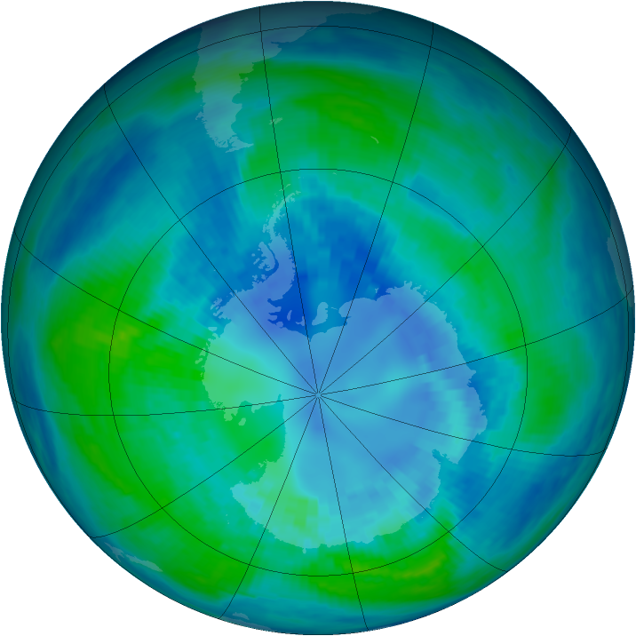 Antarctic ozone map for 12 April 1986